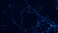 Abstract tangle of lines background.Large data background. Science background. Particle placement with in space. Big Royalty Free Stock Photo