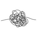 Abstract tangle thread. Vector illustration isolated on white background Royalty Free Stock Photo