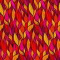 Abstract tangled leaves seamless pattern. Colorful wavy striped background. Endless backdrop. Vector illustration Royalty Free Stock Photo