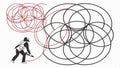 Abstract tangled lines, chaotic design, complex pattern, abstract line art vector design Generative AI