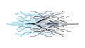Abstract Tangled Lines Icon for Complexity Neural Networks, vector design Generative AI Royalty Free Stock Photo