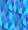 Abstract tangled waves seamless pattern. Colorful wavy striped background. Endless backdrop. Vector illustration Royalty Free Stock Photo