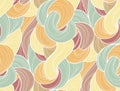 Abstract tangled waves seamless pattern. Colorful wavy striped background. Endless backdrop. Vector illustration Royalty Free Stock Photo