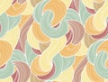 Abstract tangled waves seamless pattern. Colorful wavy striped background. Endless backdrop. Vector illustration