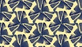 Abstract Tapestry Texture. Indigo Golden Seamless Kaleidoscope. Royal Blue Damask Pattern. Decorative Textile Design. Luxury