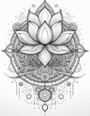 Cool tattoo design. Pontilhism. Fineline. AI generated Royalty Free Stock Photo