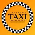 Abstract taxi checker pattern. Yellow checkered circle border template. Vector illustration