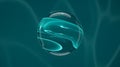 Abstract teal blue fluid droplet with soft lighting Royalty Free Stock Photo