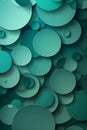 Abstract teal color circles background with overlapping layers for design Royalty Free Stock Photo
