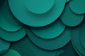 Abstract teal color circles background with overlapping layers for design Royalty Free Stock Photo