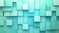Abstract Geometric Background with Teal Cubes, 3D Render Royalty Free Stock Photo