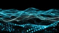 Abstract Teal Data Wave, Network Structure Visualization Technology Background Royalty Free Stock Photo