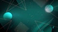 Abstract Teal Geometric Background with Spheres shapes Royalty Free Stock Photo