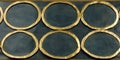 Abstract Teal and Gold Geometric Oval Pattern Wall Art Texture Background