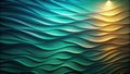 Abstract teal and gold wave pattern wall texture a serene background for design projects. Generative AI Royalty Free Stock Photo