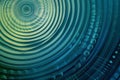 Abstract Teal and Green Concentric Circles Ripple Design, Visualizing Data Flow and Dynamic Systems with Organic Sh