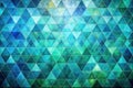 Abstract teal and green triangular mosaic pattern background texture for design projects. Generative AI Royalty Free Stock Photo