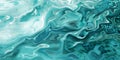 Abstract teal liquid marbling background visualizing flow and fluidity concept