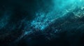 Abstract Teal Nebula Background. Modern Particle Dust Design