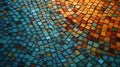 Abstract teal and orange mosaic background