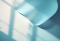 Generative AI. Abstract Teal Paper Curves with Light and Shadow Play