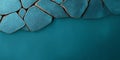 Abstract Teal Stone and Blue Rock Panel Wall Texture Background for Design and Art Patterns Royalty Free Stock Photo