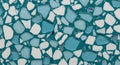 Abstract Teal Terrazzo Pattern with White and Blue Fragments Royalty Free Stock Photo