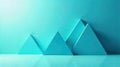 Abstract teal triangular forms on a smooth surface a minimalist composition featuring geometric shapes and subtle lighting. Royalty Free Stock Photo