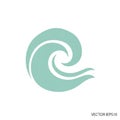 Abstract teal wave icon designed with Royalty Free Stock Photo