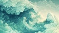 Abstract Teal and White Cloud Formation Texture Royalty Free Stock Photo