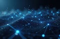 Abstract tech background with connection lines, dots. 3D rendering of polygonal science network with connecting elements. Royalty Free Stock Photo