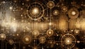 Abstract tech background with interconnected cyber cells, quantum computing network system