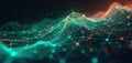 Abstract tech background. Polygonal diagram grid blurred lines dark. Analytics data algorithms computing concept. Big Data. Royalty Free Stock Photo