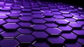 Abstract Tech Background with Shimmering Purple Hexagons