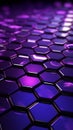Abstract Tech Background with Shimmering Purple Hexagons Royalty Free Stock Photo
