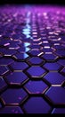 Abstract Tech Background with Shimmering Purple Hexagons Royalty Free Stock Photo