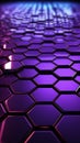 Abstract Tech Background with Shimmering Purple Hexagons Royalty Free Stock Photo