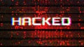 Abstract technology binary code red background with title Hacked Royalty Free Stock Photo