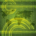 Abstract tech binary green global