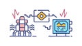 Abstract tech connection icon. Data network digital information flow, vector design Generative AI Royalty Free Stock Photo