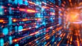 Abstract tech data background with streaming binary code and digital streams, evoking a sense of digital communication and Royalty Free Stock Photo