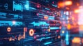 Abstract Tech Data Visualization A Futuristic Display of Digital Information  Analytics Royalty Free Stock Photo
