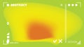 Abstract tech design with blurry reddish orange spot on greenish yellow background