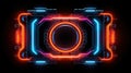 Abstract tech futuristic UI spaceship window display, HUD digital game border panel. Generative AI