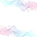 Abstract tech network connection dots. Digital technology and big data analysis background. Geometric background with Royalty Free Stock Photo