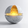 Abstract Tech Sphere with Luminous Core Royalty Free Stock Photo