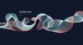 Abstract technolog with dynamic waves lines on dark blue background
