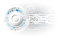 Abstract technological background concept with various technology elements. illustration Vector