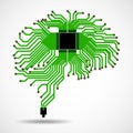 Abstract technological brain. Cpu. Circuit board Royalty Free Stock Photo