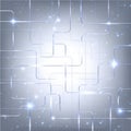 Abstract technological circuitry network design with glowing interconnected lines. Royalty Free Stock Photo